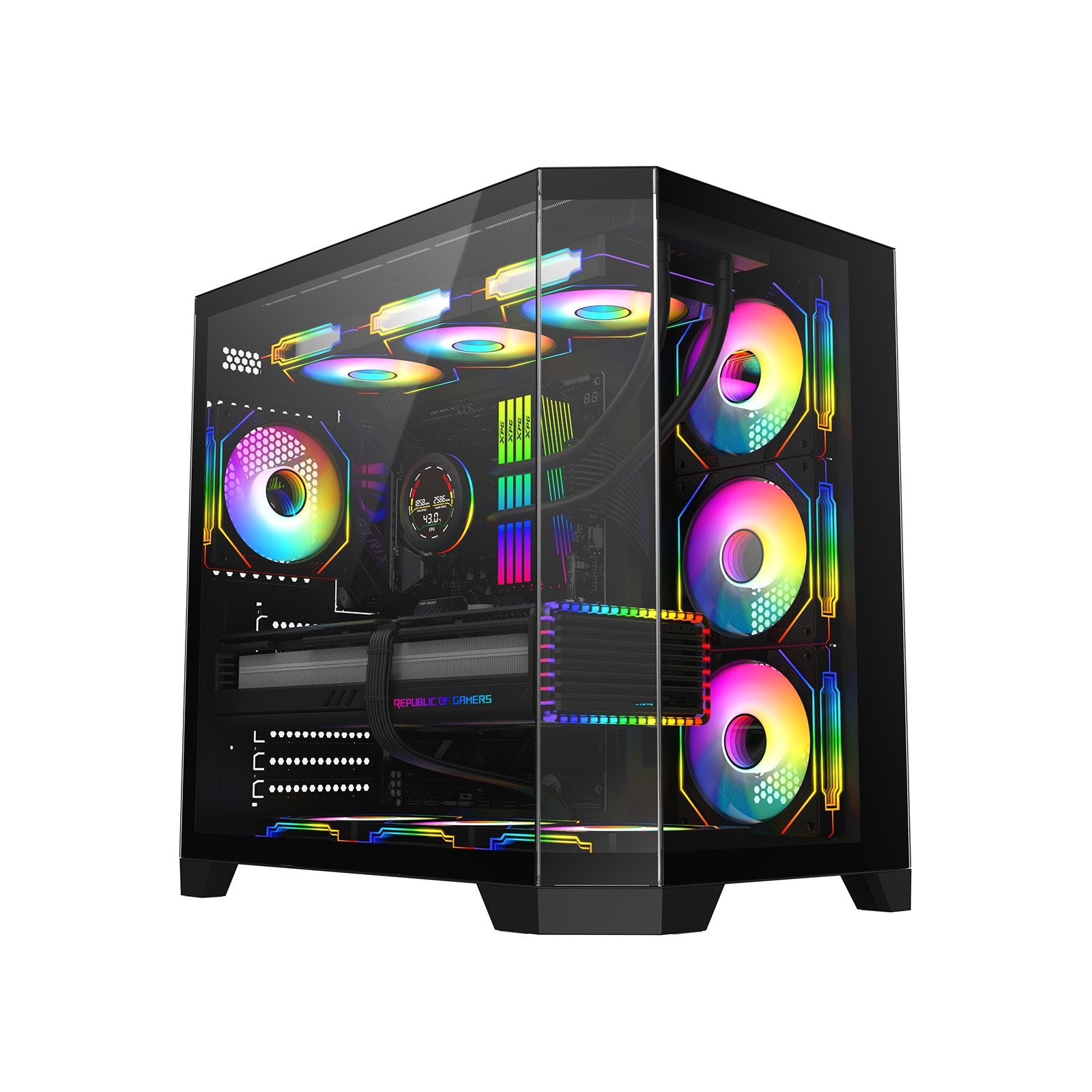 Mid Tower Gaming Case - Black/White