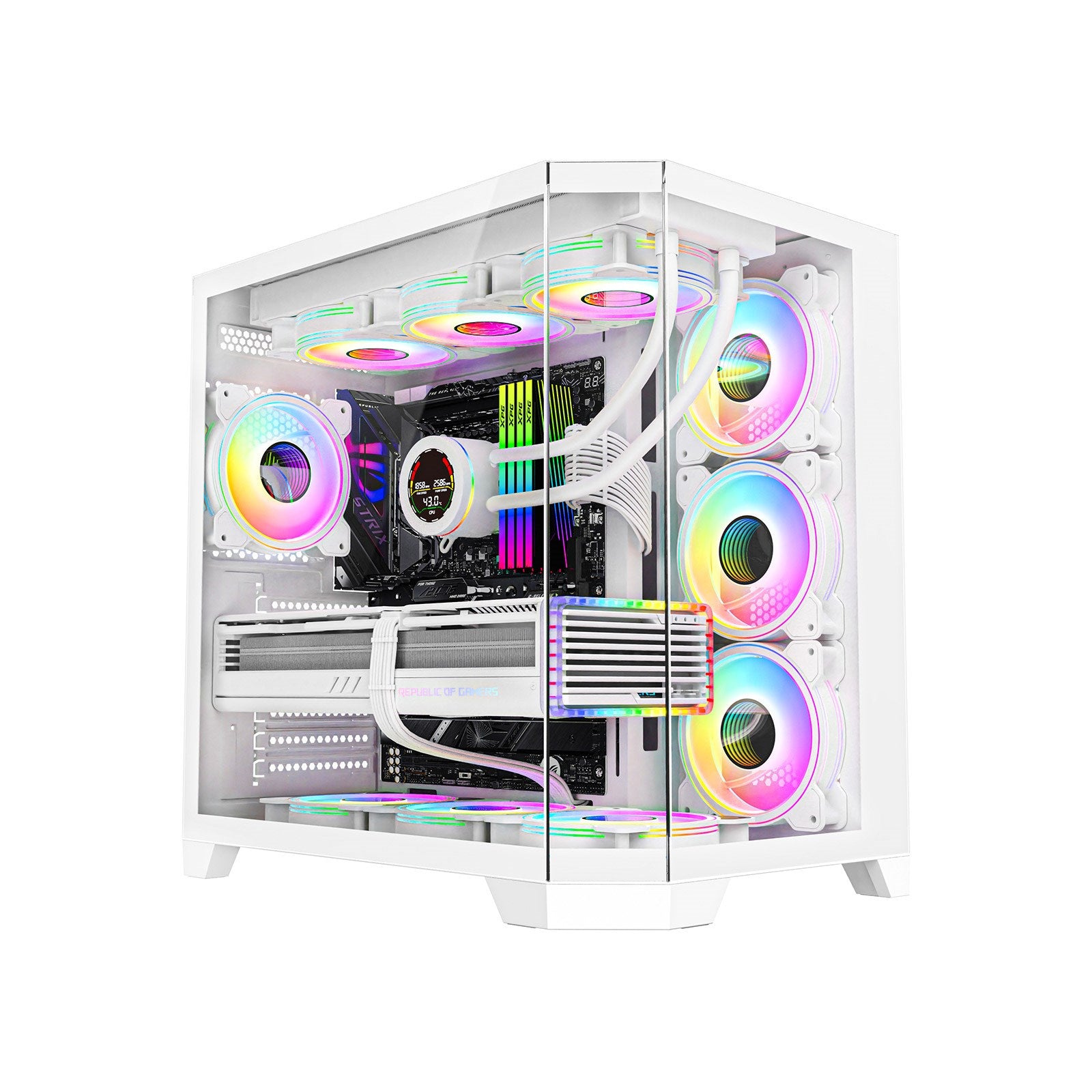 Mid Tower Gaming Case - Black/White